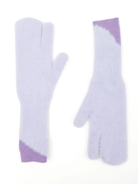 MM6 Maison Margiela two-tone faux-fur gloves - Purple - zdjęcie produktu nr 2