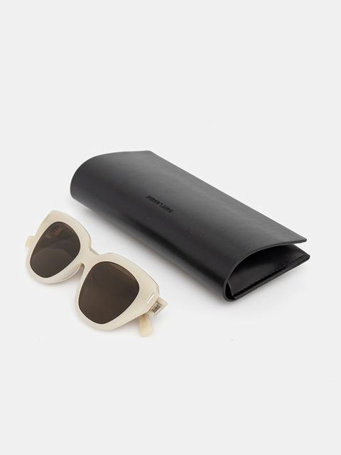 Saint Laurent okulary przeciwsłoneczne damskie kolor beżowy SL 827