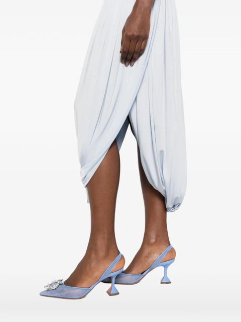 Self-Portrait pleated midi dress - Blue