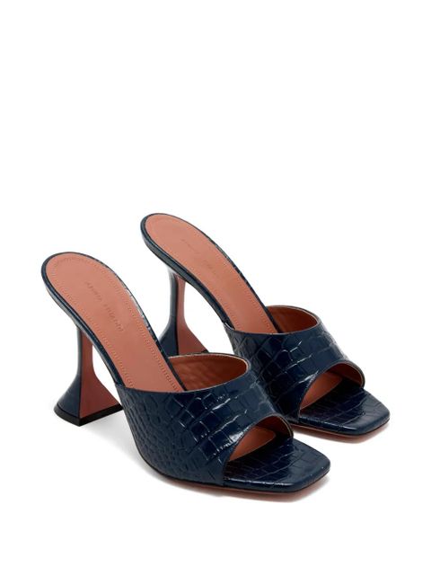 Amina Muaddi 95mm Lupita heeled mules - Blue - zdjęcie produktu nr 2