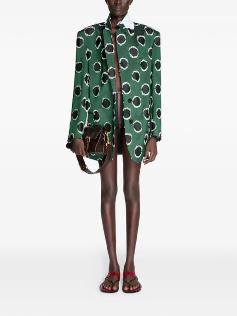 DRIES VAN NOTEN polka dot-pattern oversized blazer - Green - zdjęcie produktu nr 2