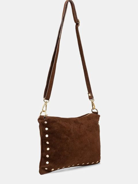 Answear.LAB torebka zamszowa kolor brązowy