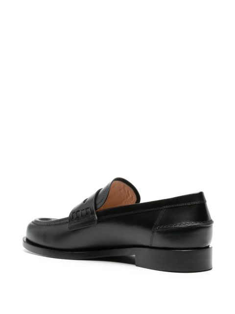 Gianvito Rossi round-toe leather loafers - Black