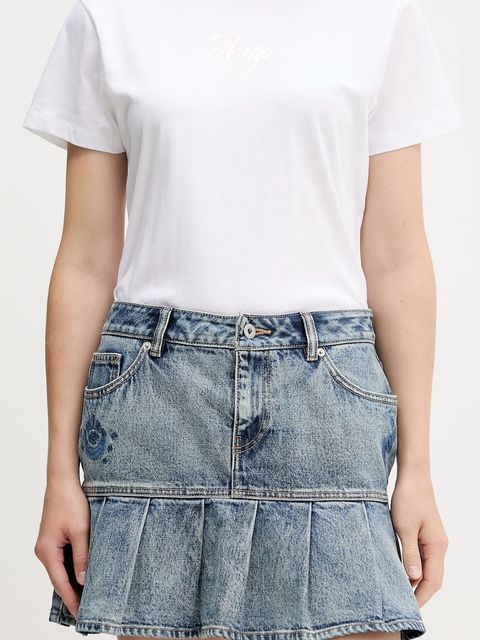 Hugo Blue spódnica jeansowa kolor niebieski mini rozkloszowana 50546318 - zdjęcie produktu nr 1