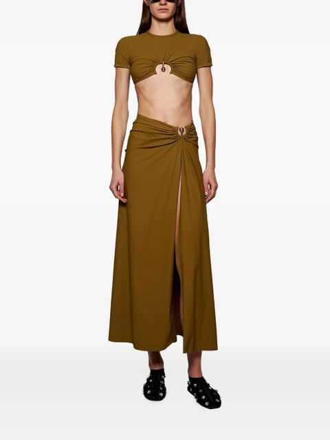 Christopher Esber Ruched Orbit Split skirt - Brown - zdjęcie produktu nr 2