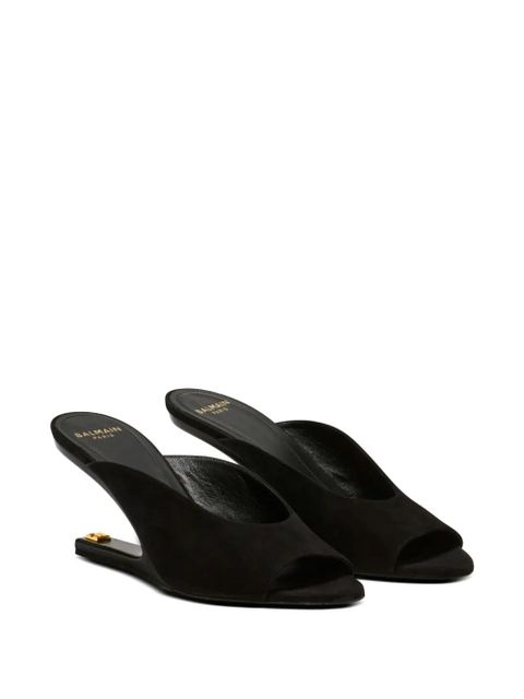 Balmain open-toe suede mule sandals - Black - zdjęcie produktu nr 2