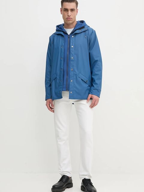 Rains kurtka Jacket W3 kolor niebieski przejściowa 12010