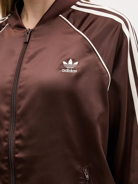 adidas Originals bluza Sst Satin Tt damska kolor brązowy z aplikacją KH1568