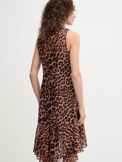 Dkny sukienka kolor brązowy mini rozkloszowana DD5G2M24