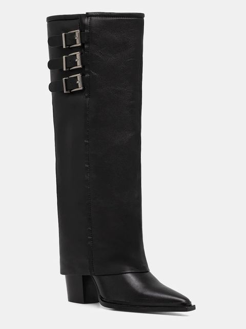 Answear.LAB kozaki skórzane kolor czarny na słupku