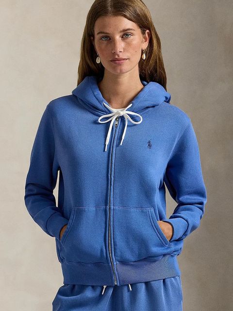 Polo Ralph Lauren bluza damska kolor niebieski z kapturem gładka 211971699 - zdjęcie produktu nr 1