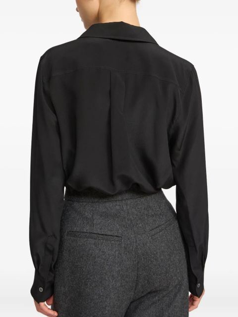 Yves Salomon tie-neck blouse - Black