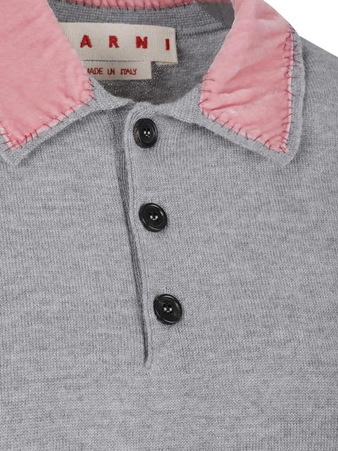 Marni velvet collar polo - Grey - zdjęcie produktu nr 2