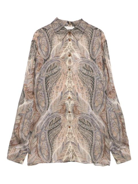 ZIMMERMANN paisley-print front-button shirt - Neutrals