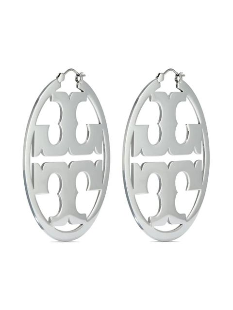 Tory Burch Miller hoop earrings - Silver - zdjęcie produktu nr 1
