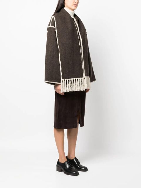 TOTEME embroidered scarf jacket - Brown