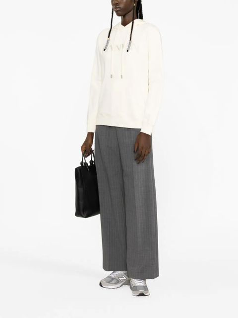Lanvin logo-embroidered fleece hoodie - Neutrals - zdjęcie produktu nr 2