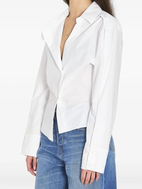 The Attico asymmetrical V-neck shirt - White - zdjęcie produktu nr 2