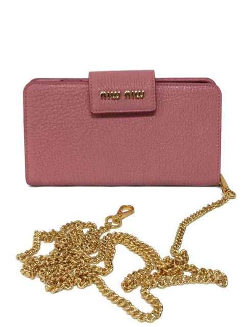 Miu Miu grainy-leather phone case - Pink - zdjęcie produktu nr 1