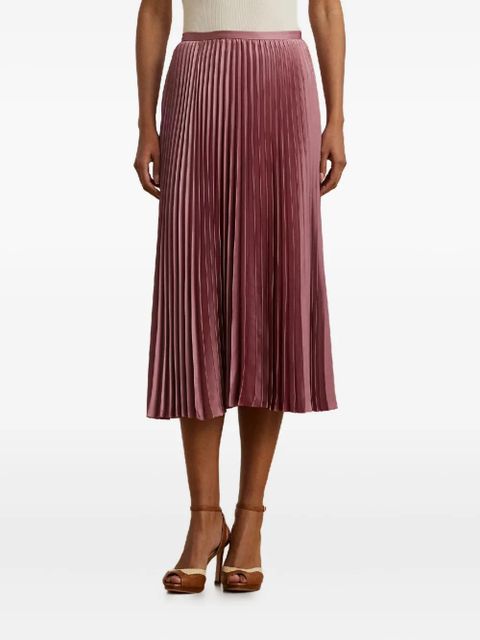 Lauren Ralph Lauren zip midi pleated skirt - Pink