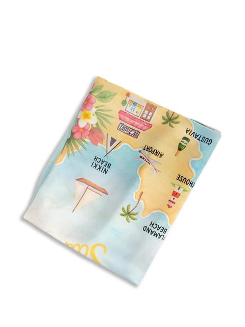 MC2 Saint Barth map-print scarf - Blue - zdjęcie produktu nr 2