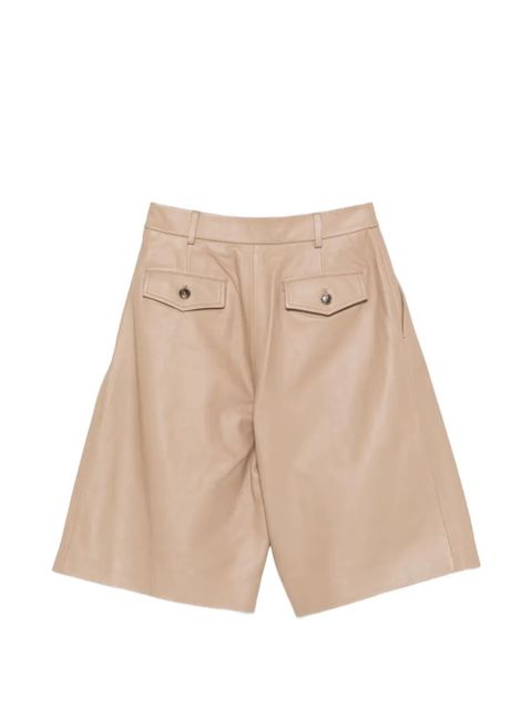 Yves Salomon pleated leather shorts - Neutrals - zdjęcie produktu nr 2