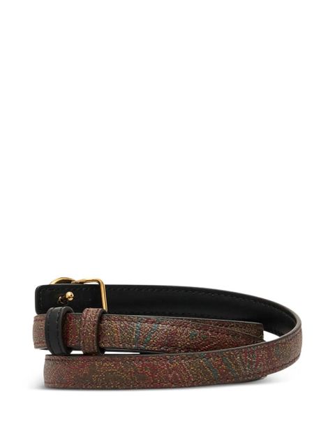 ETRO paisley-pattern circular-buckle belt - Brown