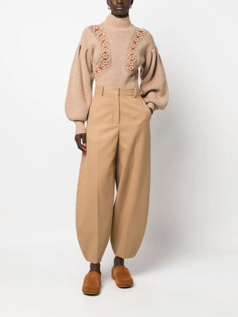 Ulla Johnson crochet-detail merino jumper - Brown - zdjęcie produktu nr 2