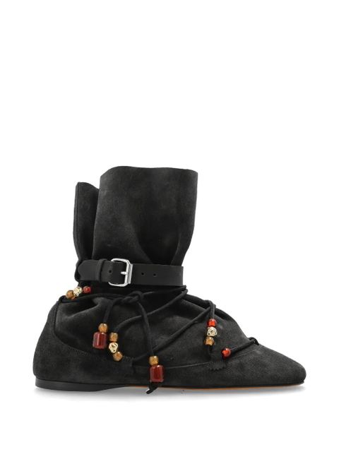 ISABEL MARANT Letiz beaded lace-up boots - Black - zdjęcie produktu nr 1