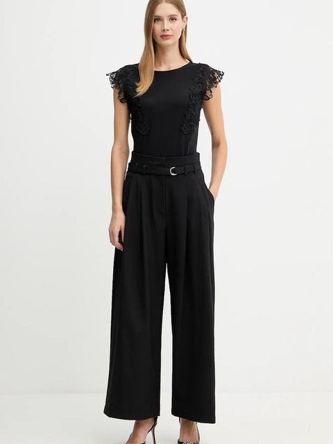 Morgan t-shirt bawełniany damski kolor czarny DFLOWER