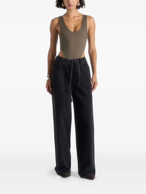 Manière De Voir Noa plunging V-neck bodysuit - Brown - zdjęcie produktu nr 2