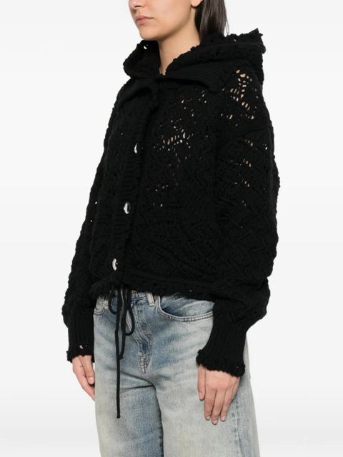 Blumarine crochet-knit cardigan - Black