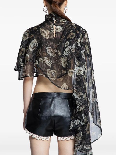 Magda Butrym floral high-neck top - Black