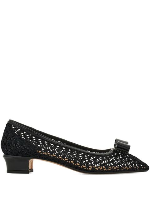 Ferragamo 30mm Vara bow-detail pumps - Black - zdjęcie produktu nr 1