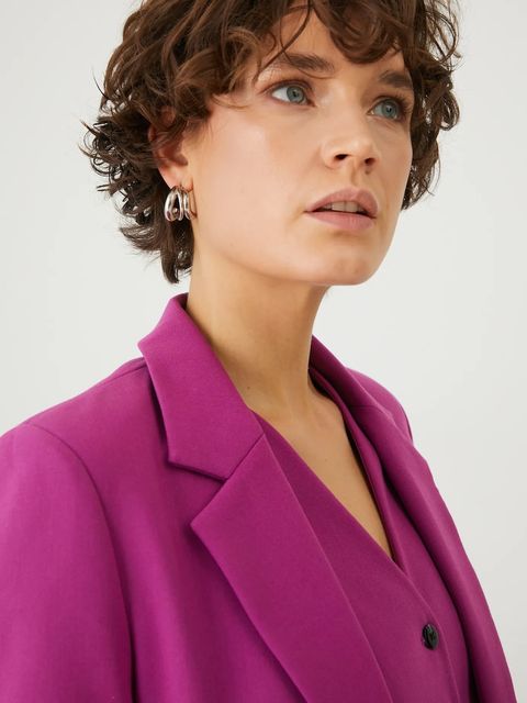 Medicine marynarka damska kolor różowy jednorzędowa gładka