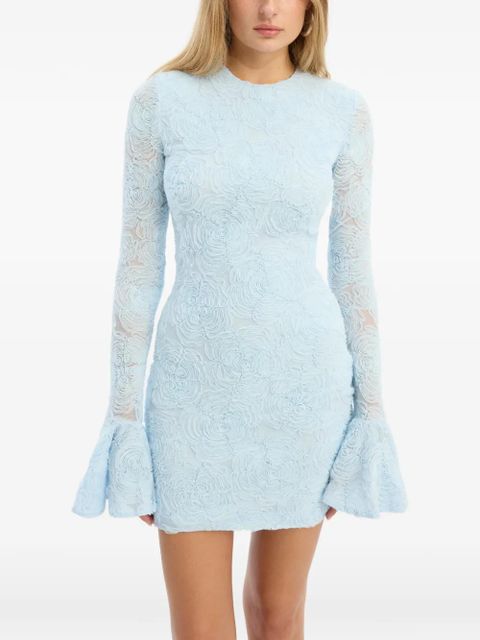 ROTATE BIRGER CHRISTENSEN floral-mesh mini dress - Blue