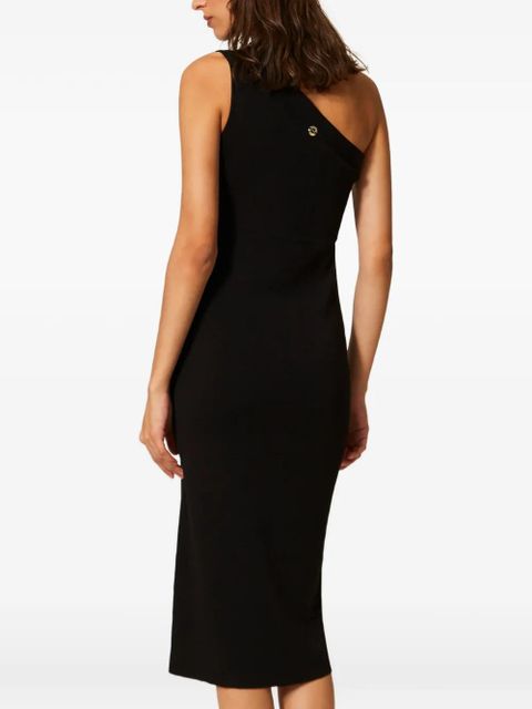 TWINSET studded one-shoulder knit dress - Black