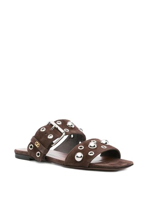 Valentino Garavani studded buckle flats - Brown - zdjęcie produktu nr 2