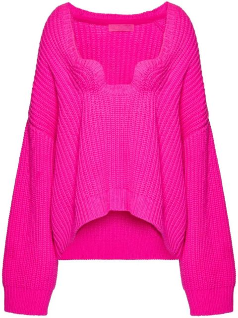 Valentino Garavani Couture neckline wool jumper - Pink - zdjęcie produktu nr 1