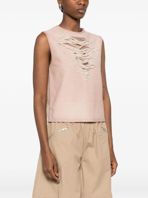 Diesel T-Yasi-S1 distressed sleeveless top - Neutrals