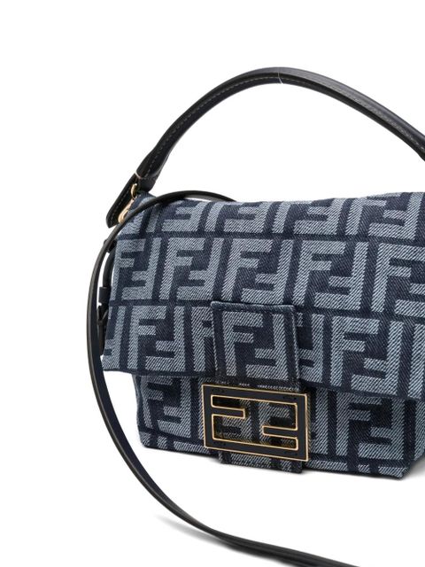 FENDI Mamma Baguette signature pattern clutch bag - Blue