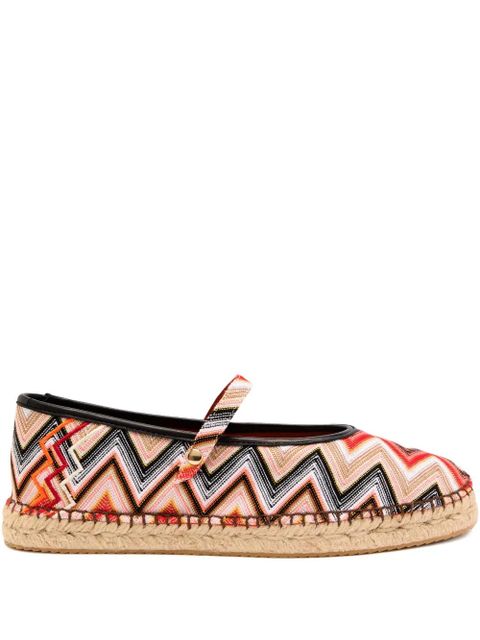 Missoni Lola zigzag-patterned espadrilles - Pink
