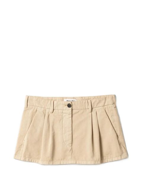 Miu Miu welt-pocket mini skirt - Neutrals - zdjęcie produktu nr 1