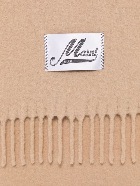 Marni logo-patch scarf - Neutrals - zdjęcie produktu nr 2