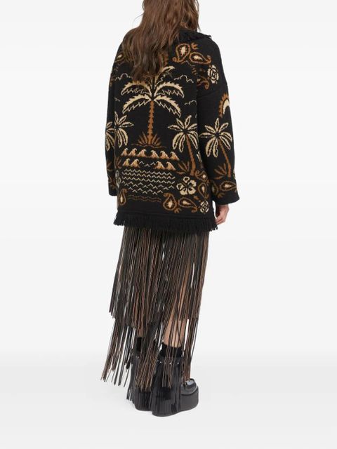 Alanui palm-tree fringe cardigan - Brown