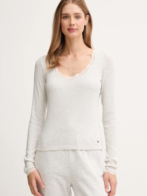 Tommy Hilfiger longsleeve piżamowy kolor szary UW0UW06071 - zdjęcie produktu nr 1