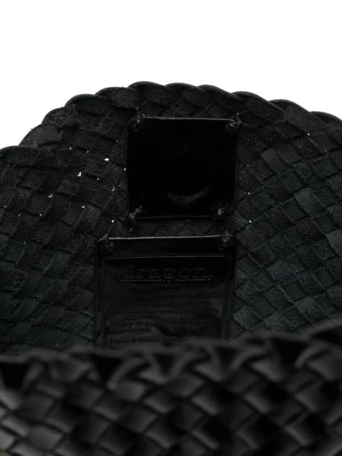 DRAGON DIFFUSION patent-leather woven tote bag - Black