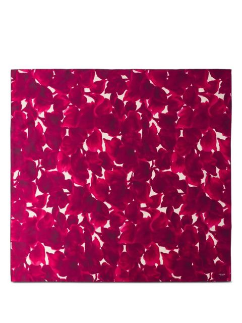 Prada floral-print scarf - Red - zdjęcie produktu nr 1