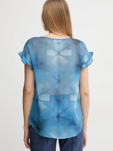 Sandro Ferrone bluzka damska kolor niebieski wzorzysta S32XBEMEFISTO