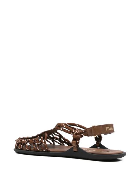 Miu Miu cord flat sandals - Brown